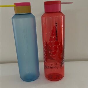 Starbucks Festive Red and Cool Blue Water Bottles